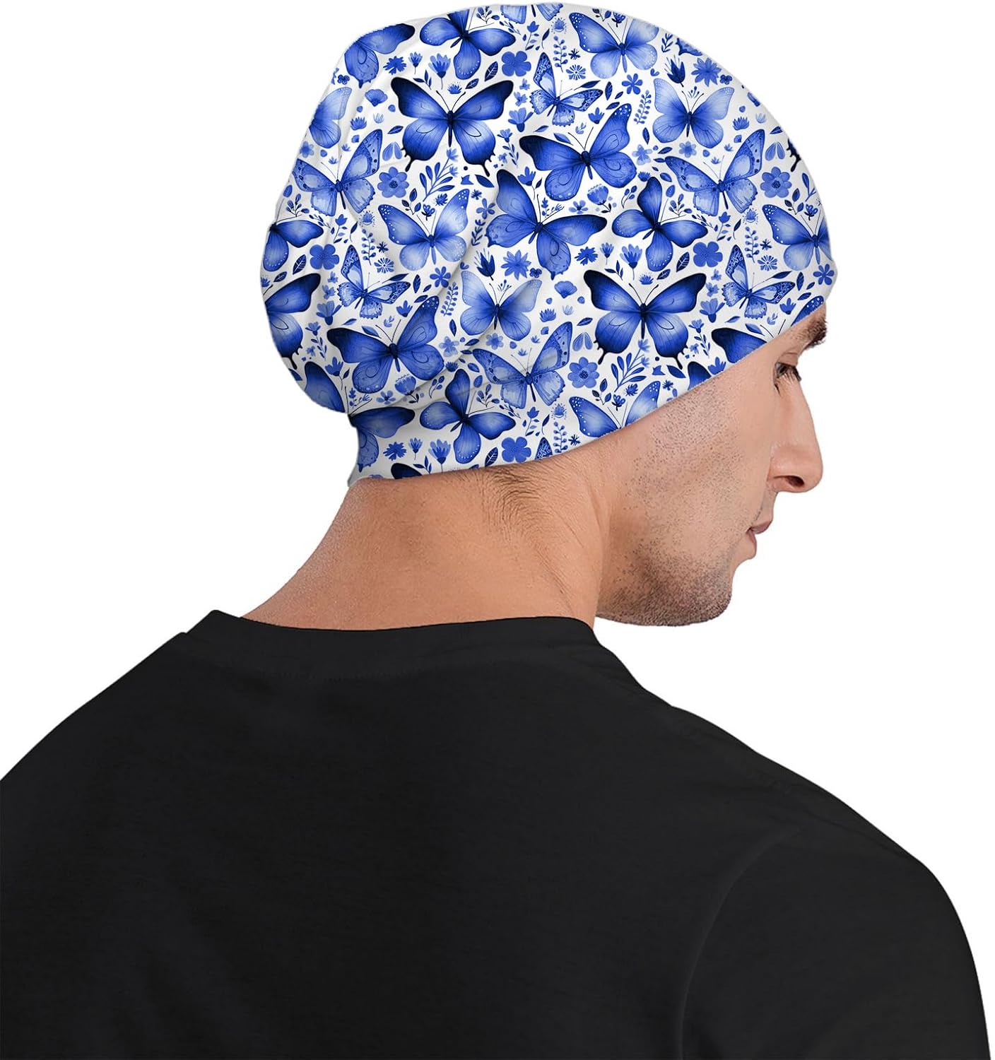 Floral Dog Womens Slouchy Beanie Cotton Chemo Caps Cancer Headwear Hats Turban Baggy Skull Sleep Scarf - Image 4