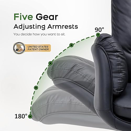 Miniatura 4 de Silla cruzada con reposabrazos y ruedas para sentarse con patas cruzadas, cómoda silla de escritorio giratoria ajustable para oficina, silla de