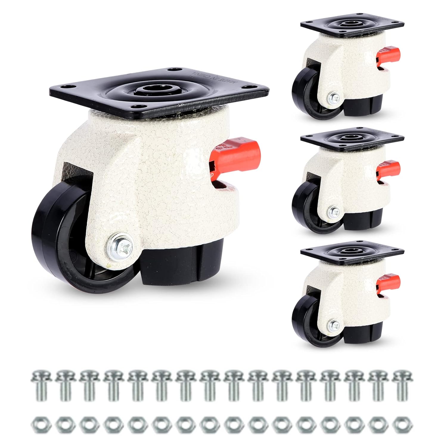 WBD WEIBIDA Leveling Casters Set of 4 Heavy Duty, Upgraded Handle