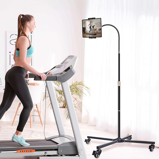 Soporte rodante para tablet con ruedas, ajustable, para tabletas de 9.7 a 14 pulgadas miniatura 4