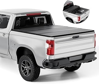FRP Hard Folding Truck Bed Tonneau Cover Compatible with 2019-2026 Chevy Silverado/GMC Sierra 5' 8