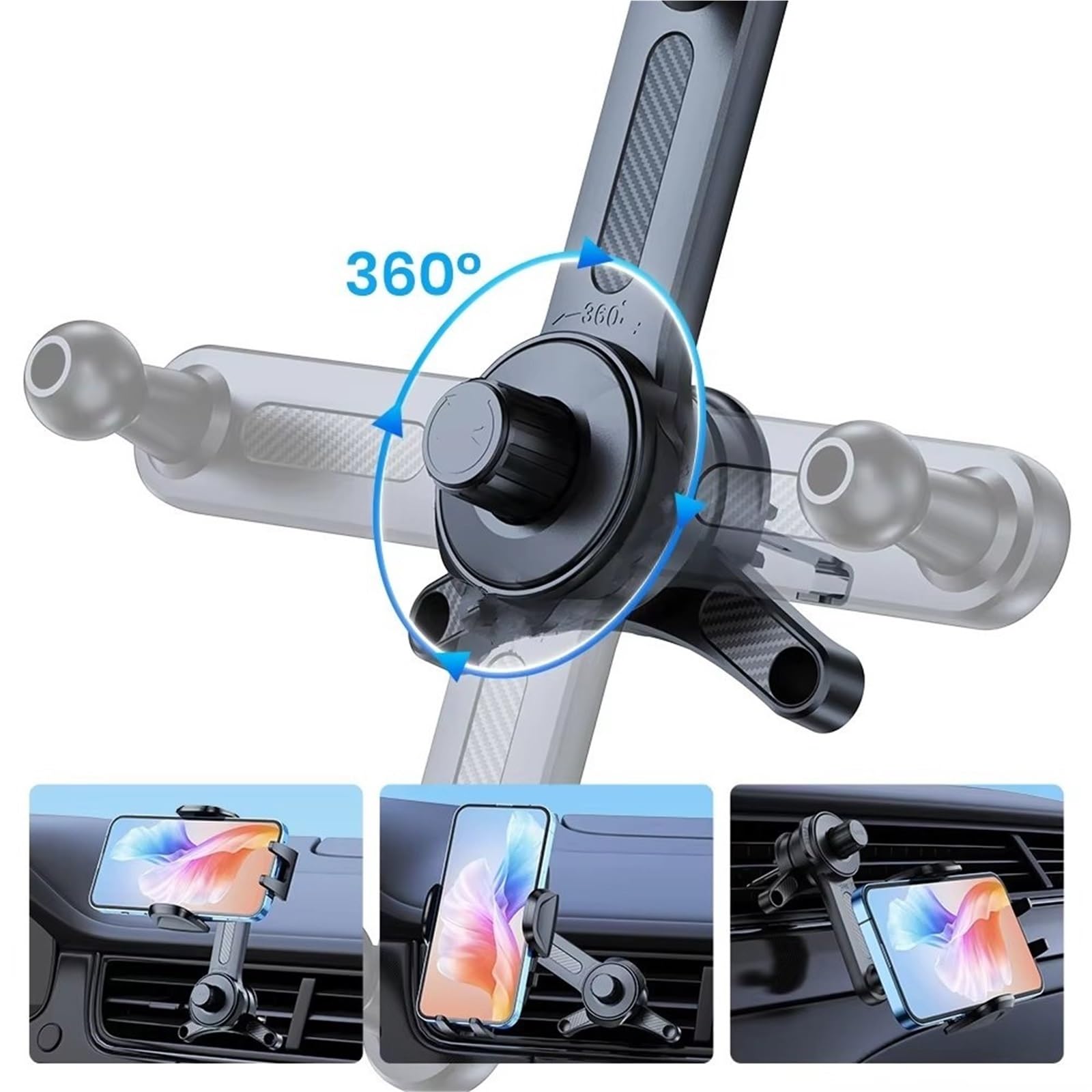 Supporto Universale Telefono Auto Con Morsetto Largo Gancio Metallo Telefono Auto Custodie Spesse Clip Bocchette Dell'aria Tutti I Cellulari Supporto Telefono Auto