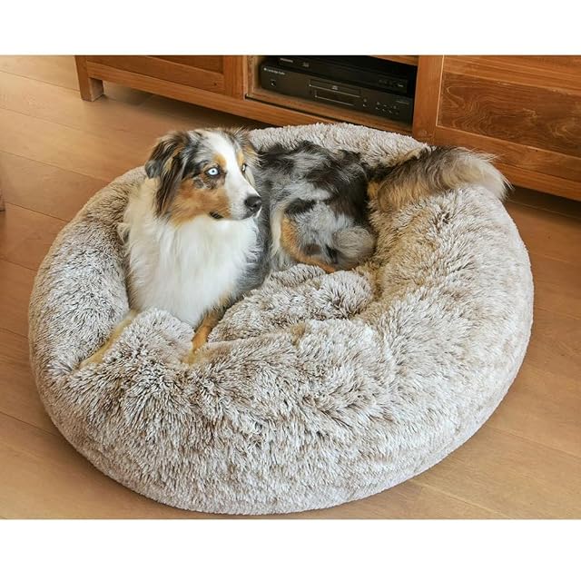 Foto 3 de 6 de Bobby Poilu - Cojín para Perros Extra Suave de Felpa, Donut Antideslizante para Perros y Gatos, tamaño…