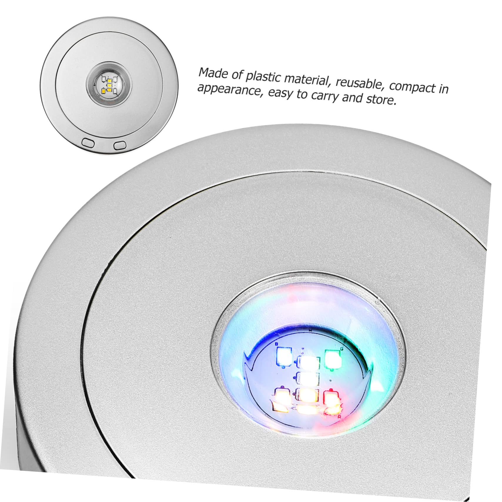Drehbarer LED Lichtsockel 2 Stück aus Kunststoff für Kristallkugel