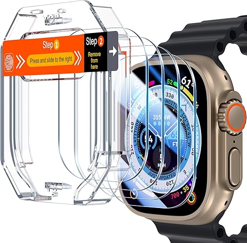 Miniatura 36 de Paquete de 6 protectores de pantalla de poliuretano termoplástico UniqueMe compatible con Apple Watch de 1.575 in SE 2022 Series 6/5/4