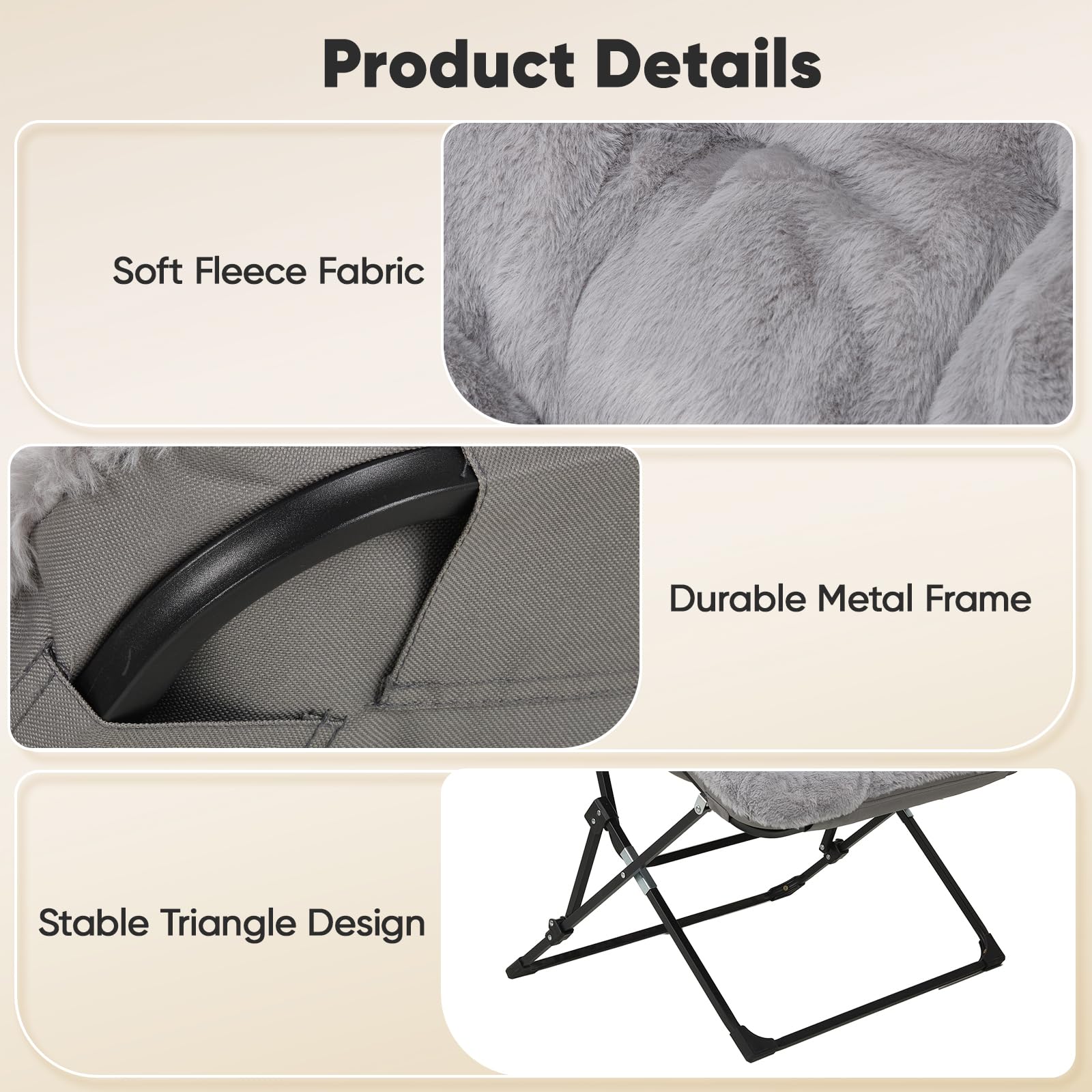 Sillón con reposapiés, cómodo sillón de Lectura, sillón ergonómico para Sala de Estar, Dormitorio, Oficina, Zona de Piscina o jardín; Capacidad de Carga máxima: 150 kg(Gris)