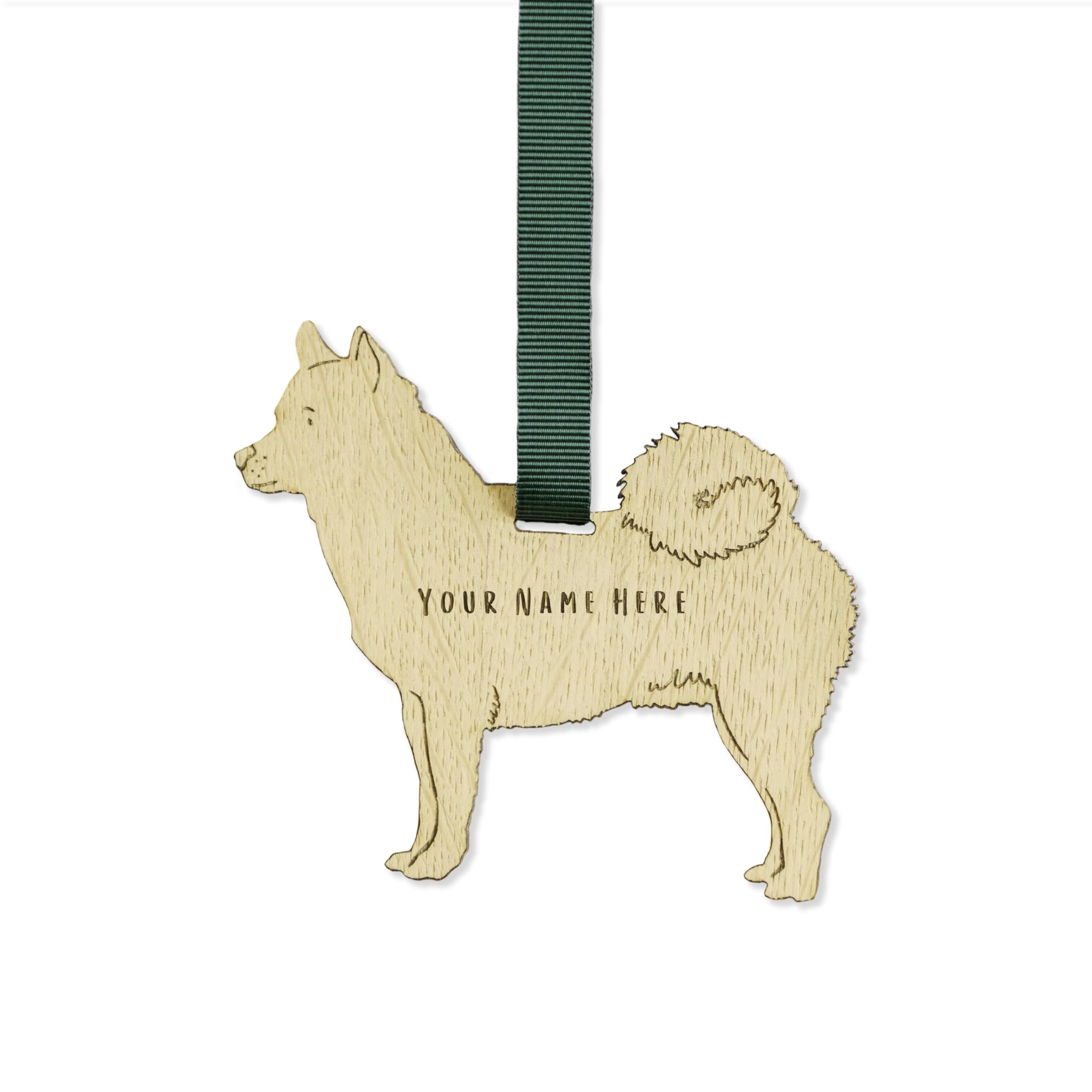 "Manta Makes Personalised Dog Christmas Decorations, wooden dog lover gifts for dog lovers, range of over 50 breeds, personalised pet memorial gifts, best dog Mum gifts (Shiba Inu)" โ image 1