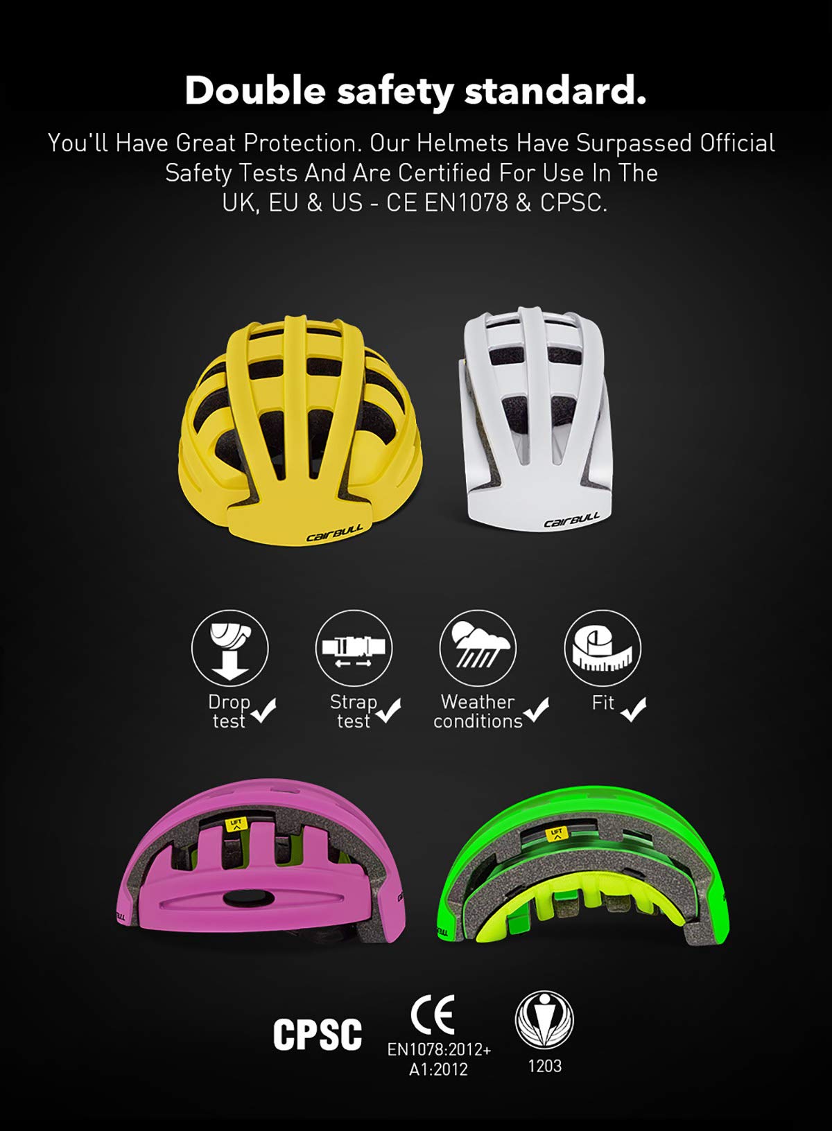 Casco Bici Pieghevole per Adulti, Regolabile e Leggero, Con Luce di Sicurezza Integrata - Ideale per Downhill, Enduro, Ciclismo, MTB e Scooter