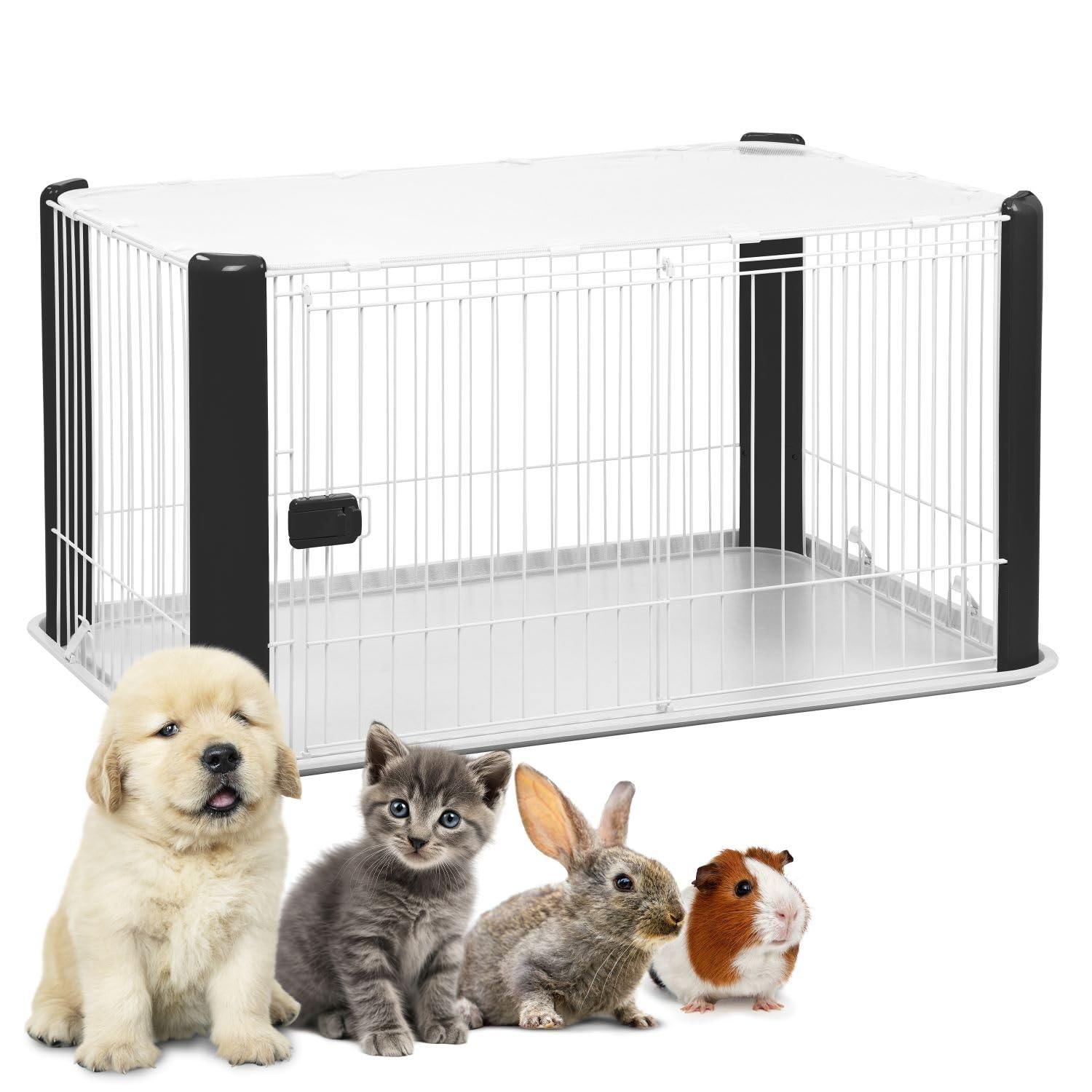 Iris Ohyama Parque para Perros con Puerta y Cerradura, H60cm, Rosa, Jaula Gatos, Vallas, Corralito, para para Interiores, Exteriores, Conejo, Cercado, Corral Perro, Mascotas, rejas, CLS-1130 — view 8