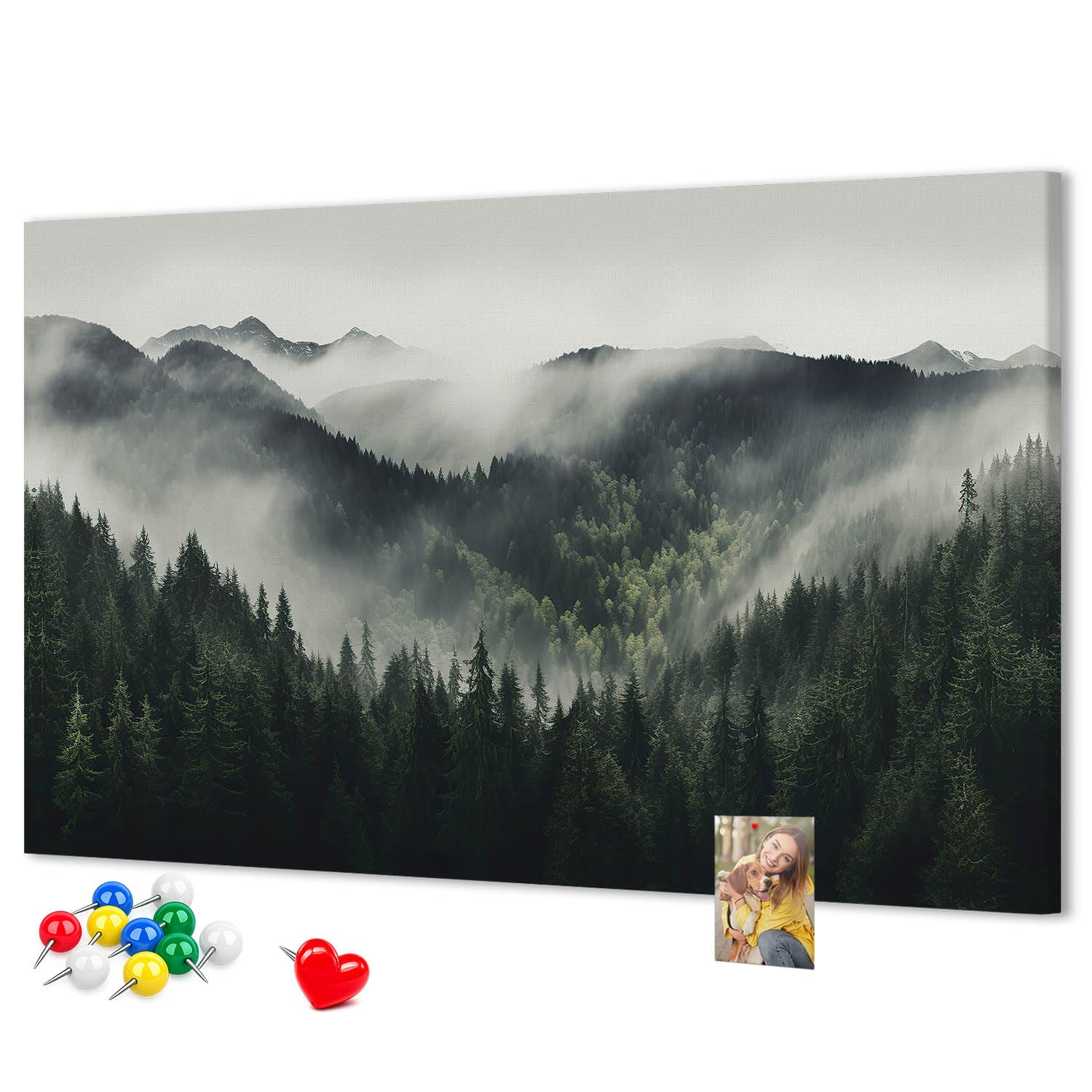 Tablero de corcho decorativo 120x80 cm | Paisaje forestal