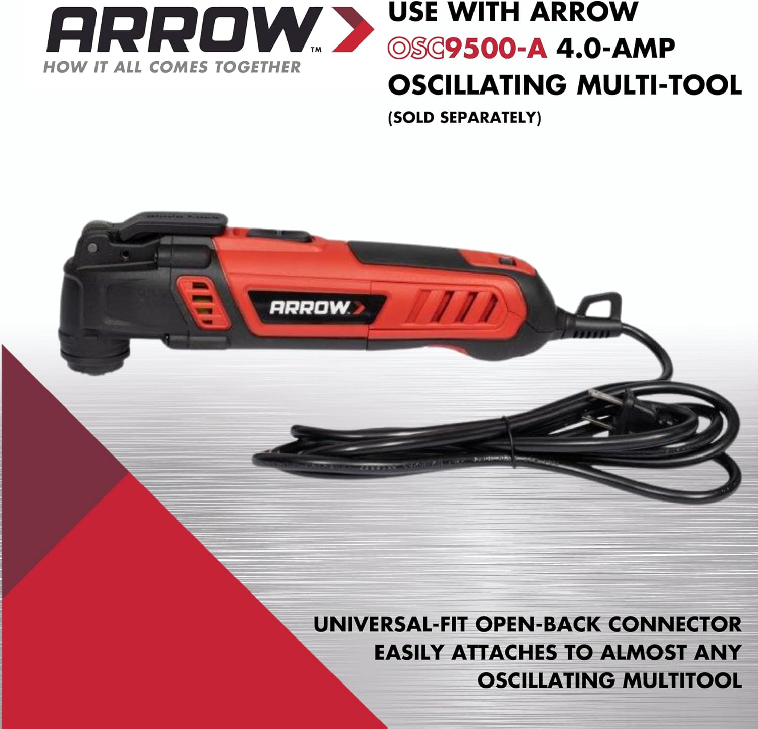 The Arrow OSC105-10 Japanese Tooth Tough Curve Wood Oscillating Tool Blade for Hardwood, PVC, Drywall, Universal, Fits Most Multitools, 2-1/2 inch, 10-Pack