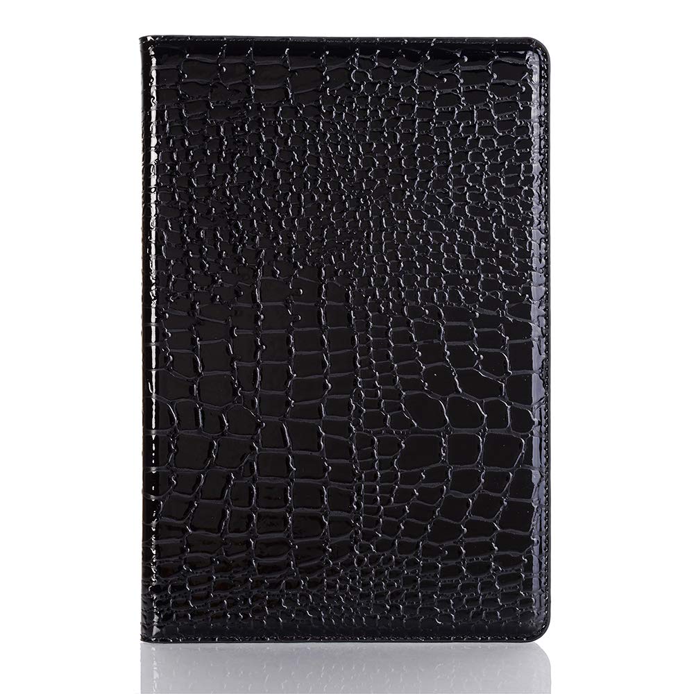 Miya Huawei Media Pad M5 Lite 10.1 Inch Case,with Card Slots PU Leather Smart Screen Luxury Folio Case Stand Case for Huawei Media Pad M5 Lite 10.1 2018 Release-Crocodile Pattern Books Style,Black