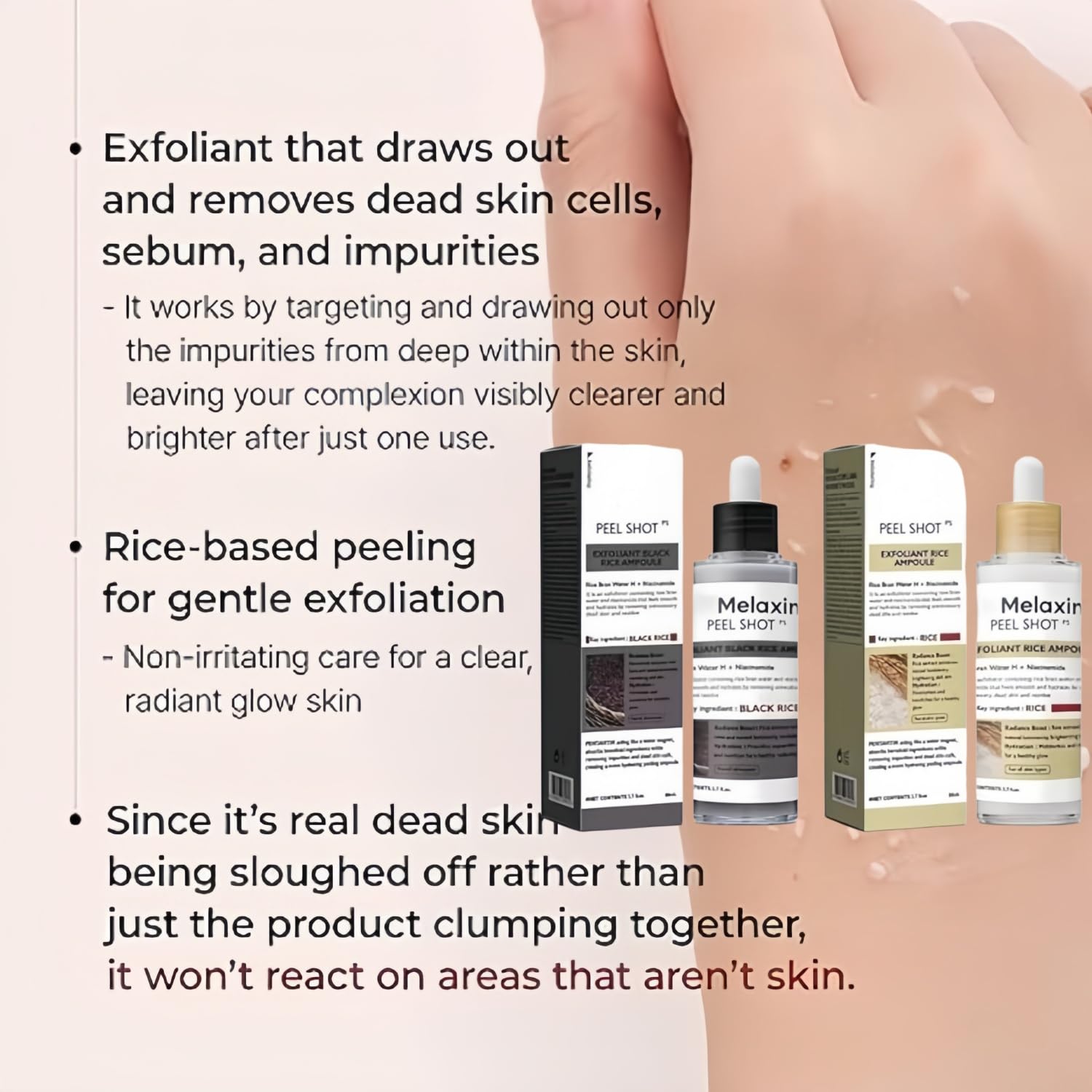 Lumeva Peel Shot Facial Exfoliating Serum-Black & White Rice Exfoliating Serum