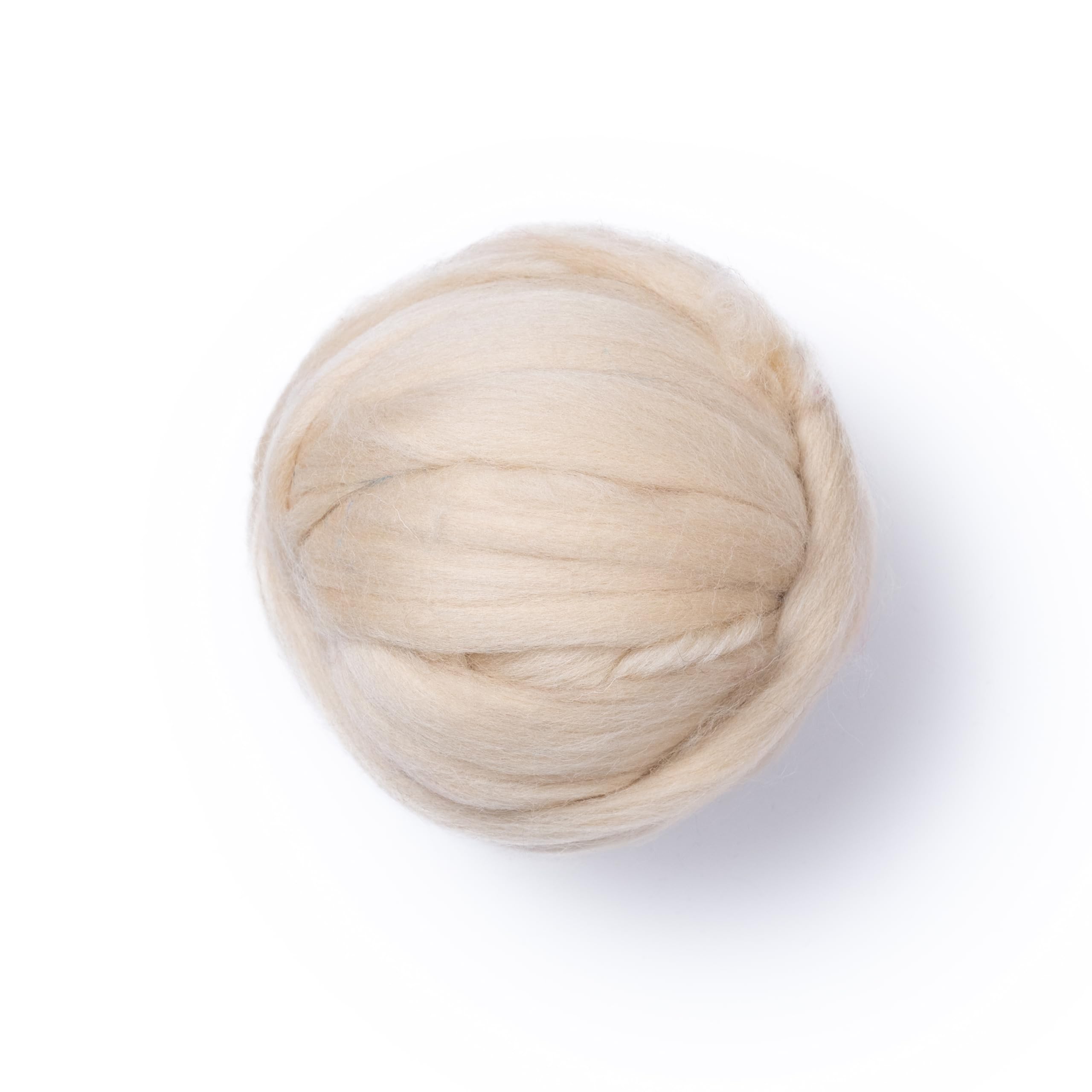 Cream Beige Wool Roving, 8 OZ. Best Wool for Needle Felting, Wet Felting, Handcrafts and Spinning