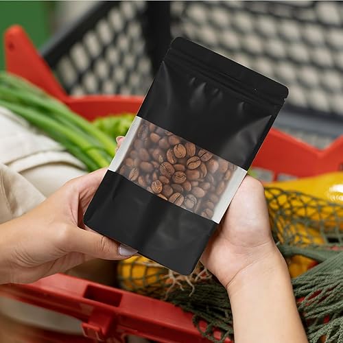 Miniatura 7 de 100 bolsas a prueba de olores, bolsas resellables de Mylar con ventana transparente, bolsa de aluminio con cierre de cremallera, bolsas de soporte