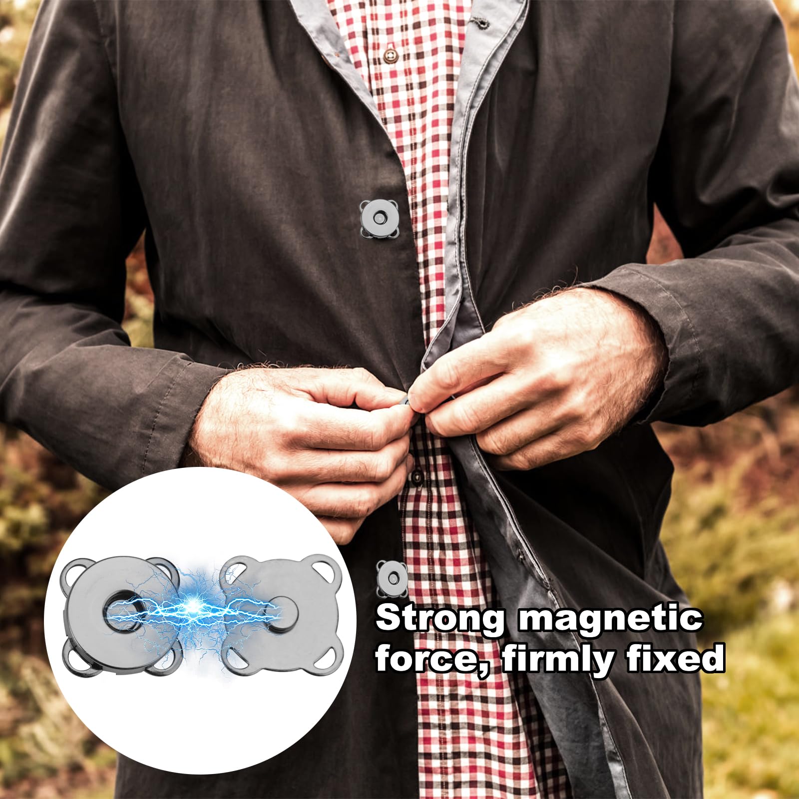 30 Bottoni Magnetici Da Cucire - Chiusura Magnetica Per Borse, Abbigliamento, Zaini, 14mm In 3 Colori - Foto 5