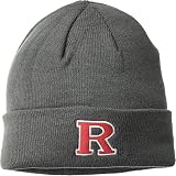 Collegiate Cuffed Knit Beanie Hats, Cuffed Knit Winter Beanies Available (Cuffed Knit Beanie, Rutgers Charcoal)