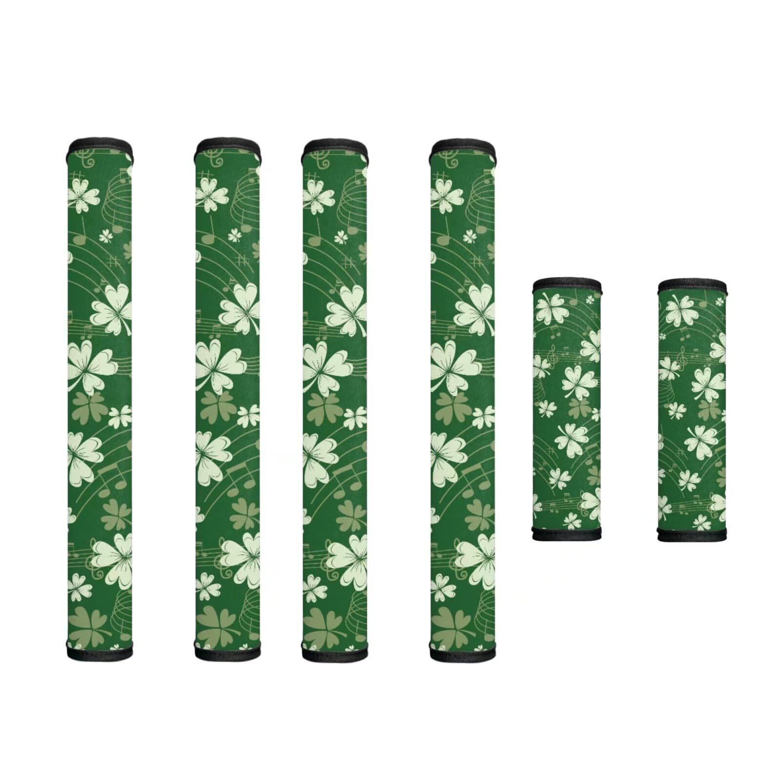 Refrigerator Door Handle Covers Pack of 6 Anti-Stain Kitchen Appliances Handle Protector Fridge Microwave Decor and Accessories, Musical Note Shamrock Clover Print Green St. Patrick's Day