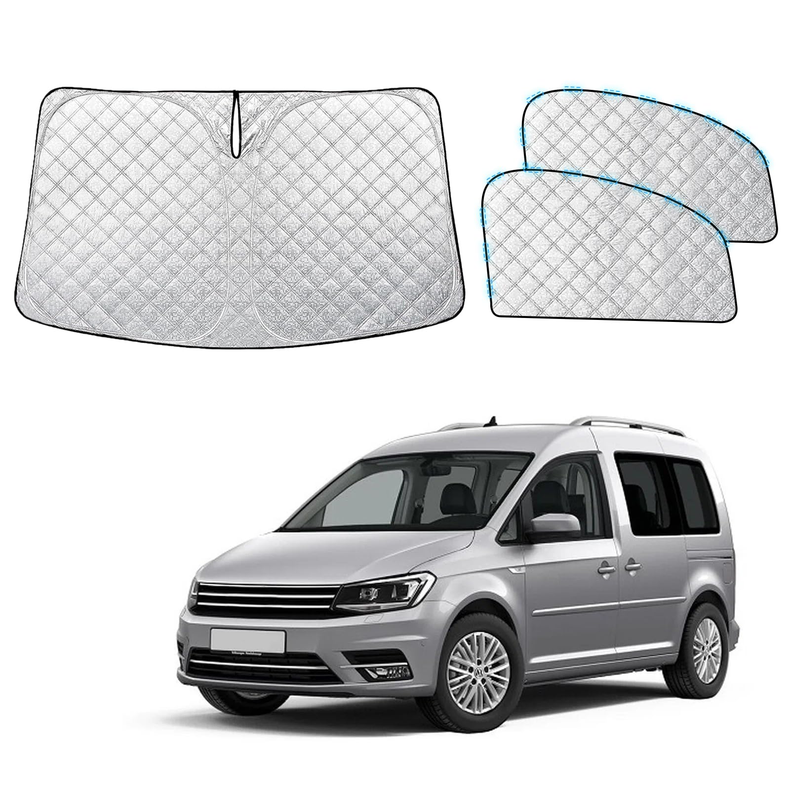 YelloPro - Parasol Para Ventana Lateral Para Asiento Delantero (juego De 2) Ajuste Personalizado Para Nissan NV 1500, 2500, 3500, S SV SL Cargo, Camioneta De Pasajeros, UV Protección Del Reflector