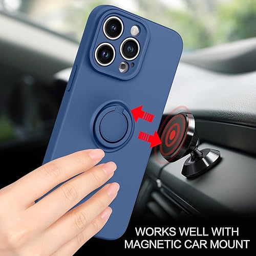Miniatura 4 de BENTOBEN Funda compatible con iPhone 15 Pro Max 2023, ajuste delgado, de silicona suave, goma de gel, soporte de anillo a prueba de golpes,