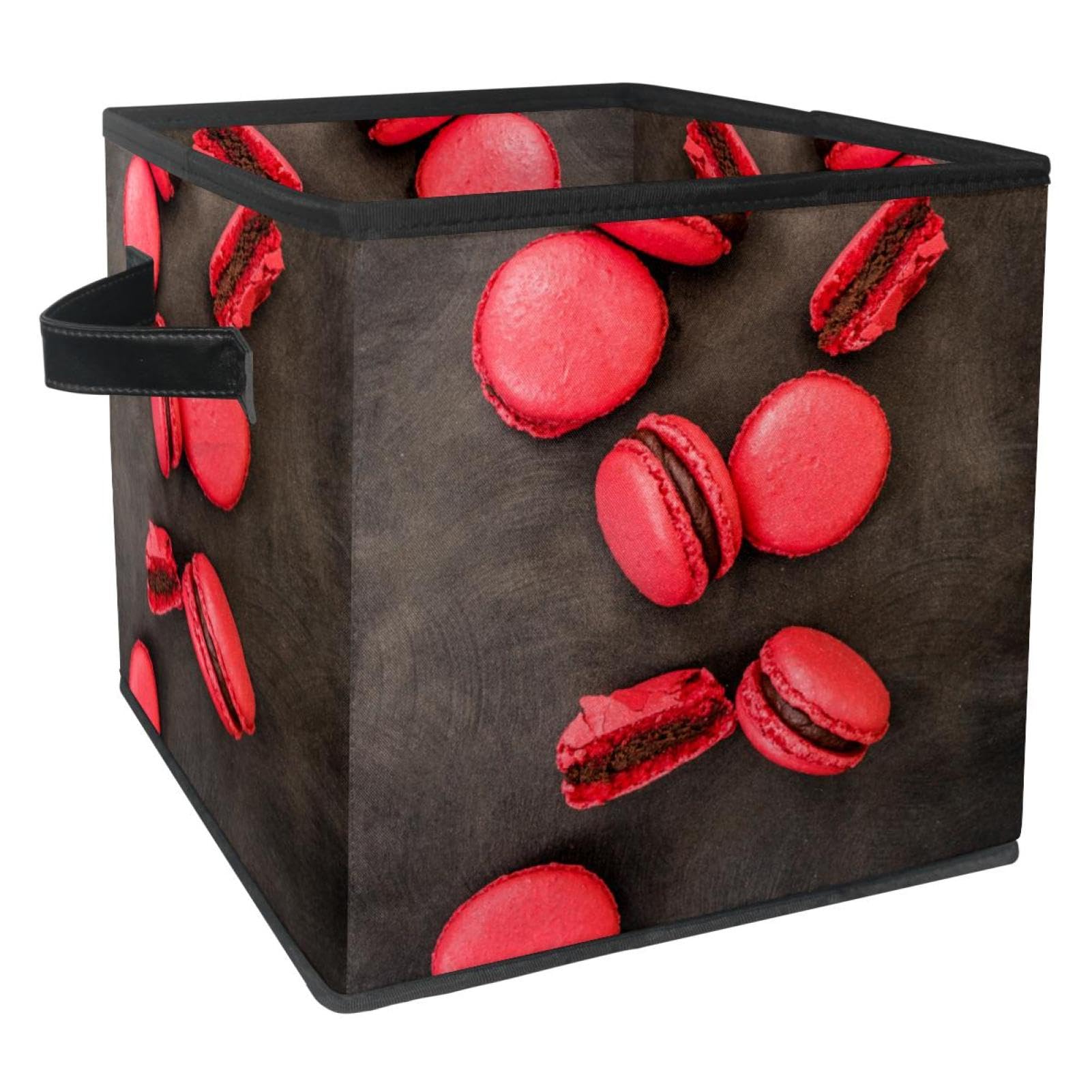 Boîte de rangement pliable avec poignées tissu cube rouge macaron ultra pratique