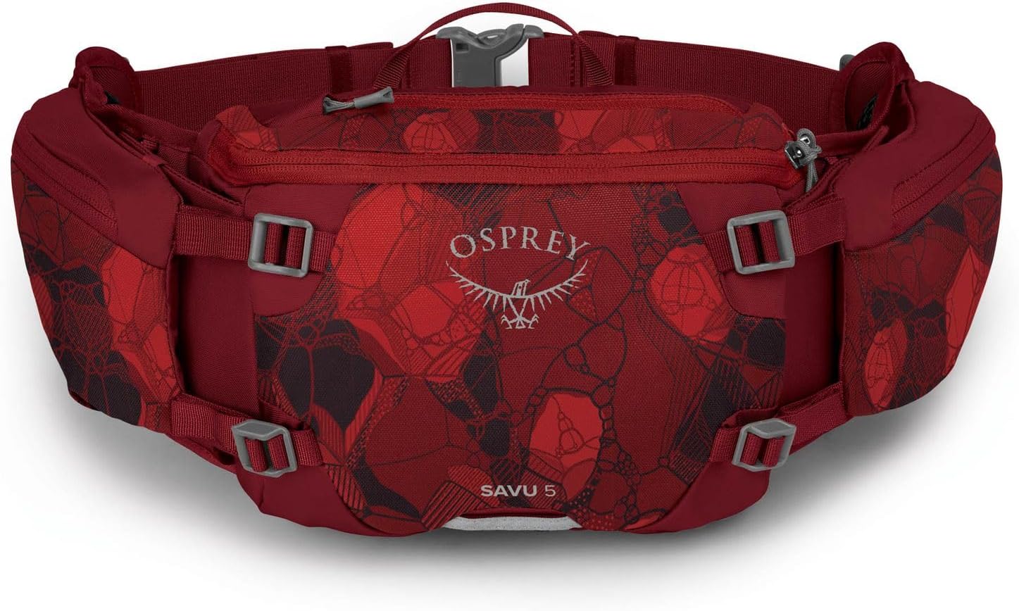 Osprey Savu 5L Unisex Lumbar Biking Hydration Pack, Claret Red