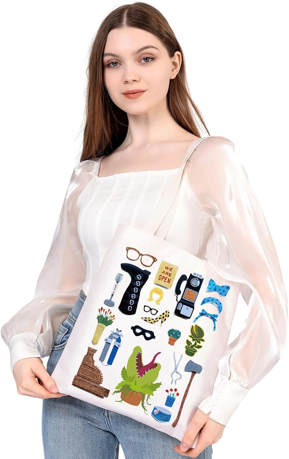 MEIKIUP Little Shop Horrors Musical Tote Bag - Beige, Medium to Large - Unisex - Adults (Horror Movie & Musical Fans) image 5