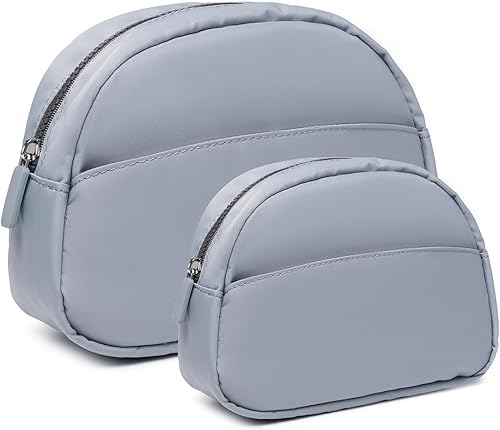 Eslcorri Bolsa pequeña de maquillaje de 2 piezas, bolsa de cosméticos, bolsa de aseo de viaje, bolsa con cremallera para mujer, lindo organizador de