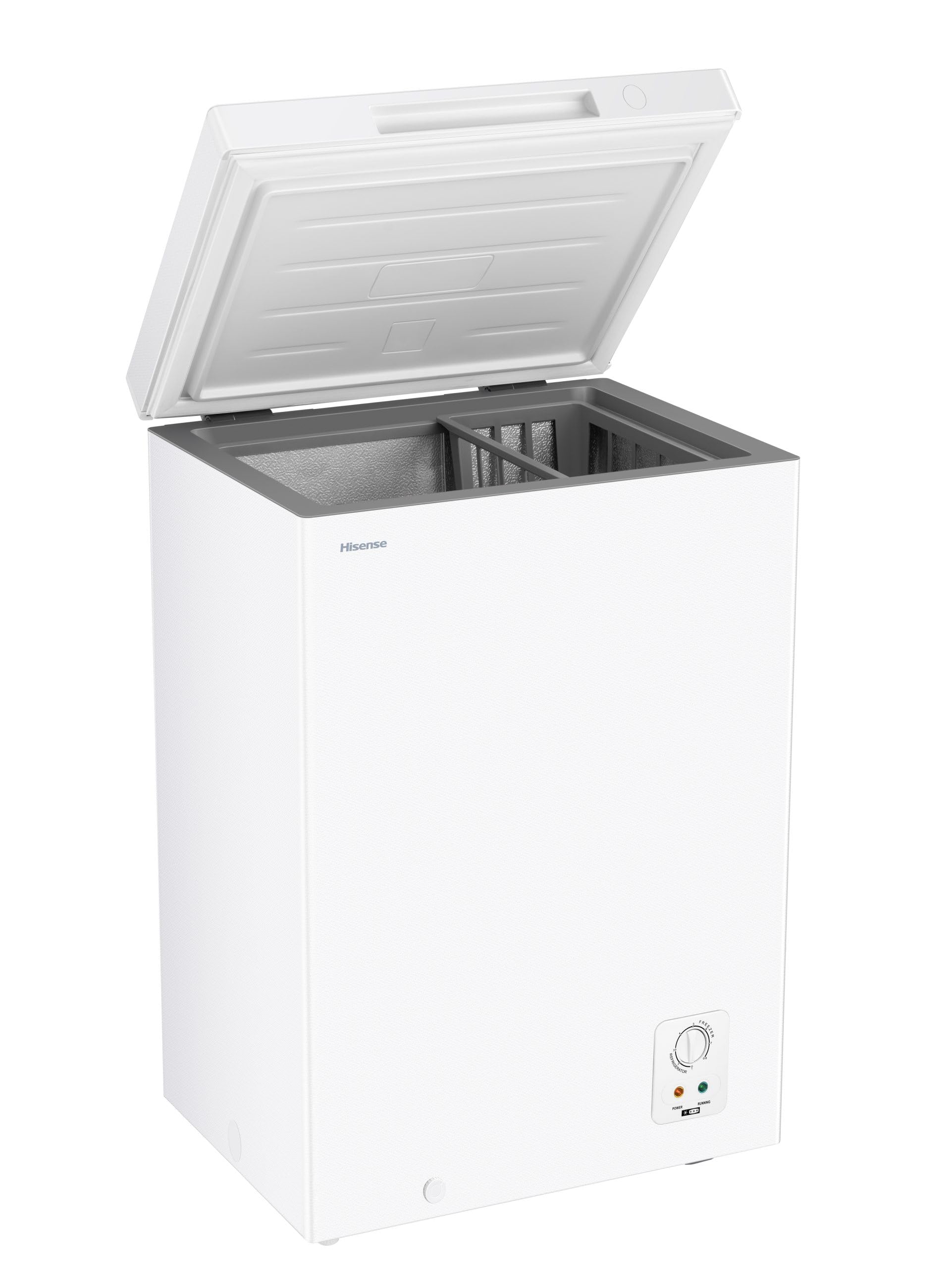 Hisense FT100N1BWE Tiefkühlschrank mit 97 Liter Fassungsvermögen, leise max. 40 dB, Abmessungen 57,1 x 42,7 x 83,8 cm (L x B x H), Weiß
