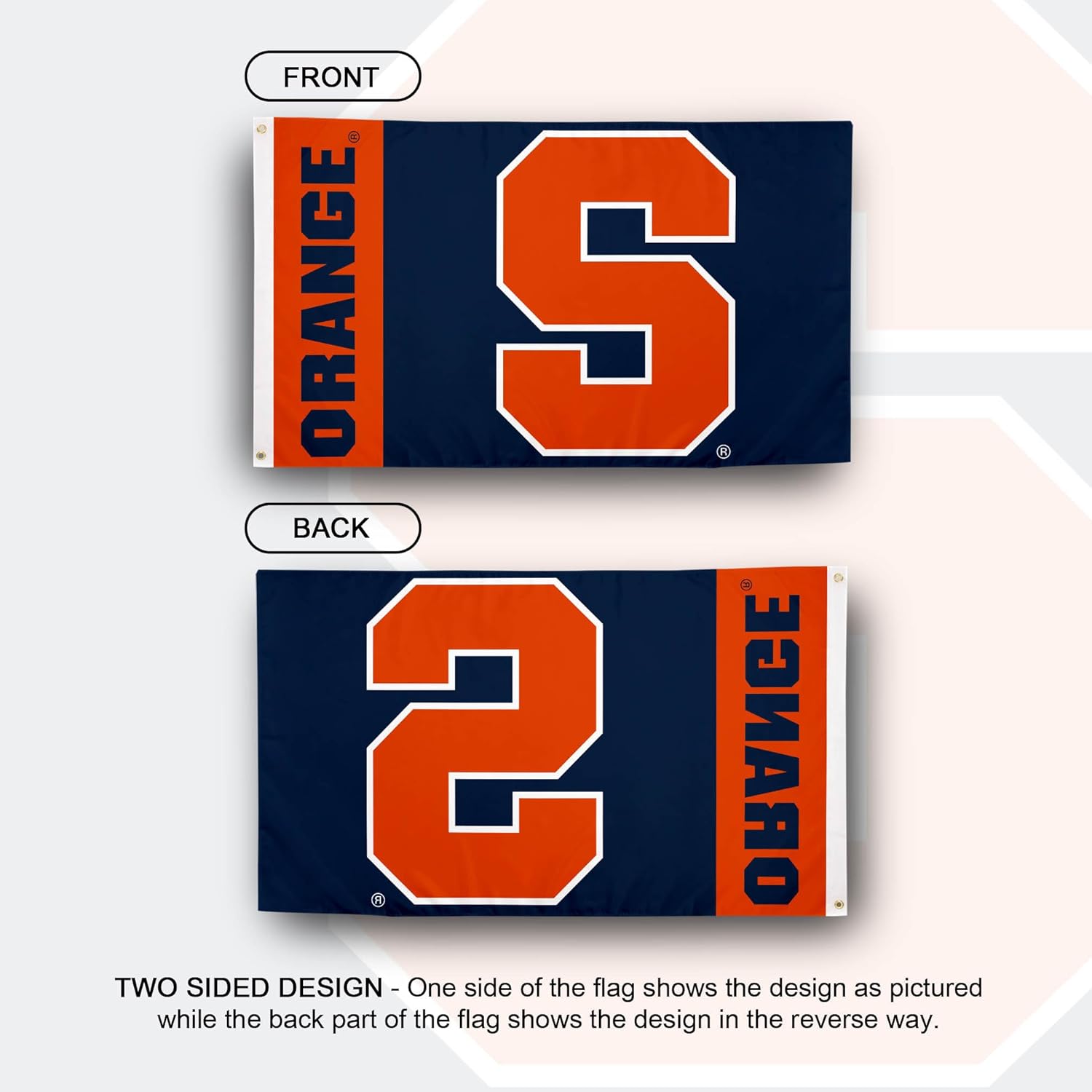 Desert Cactus Syracuse University Flag Orange Cuse SU Banners 100% Polyester Indoor Outdoor 3x5 feet Flags (Team Name) - Image 2