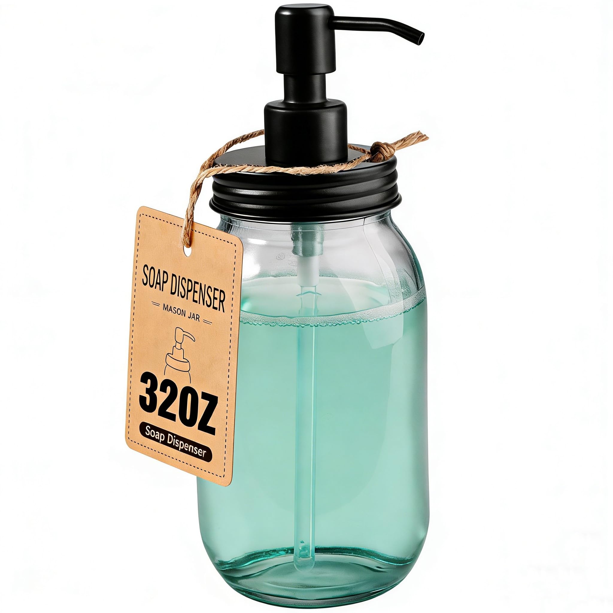 Distributeur de savon en verre contre la rouille pour bocal Mason Jar