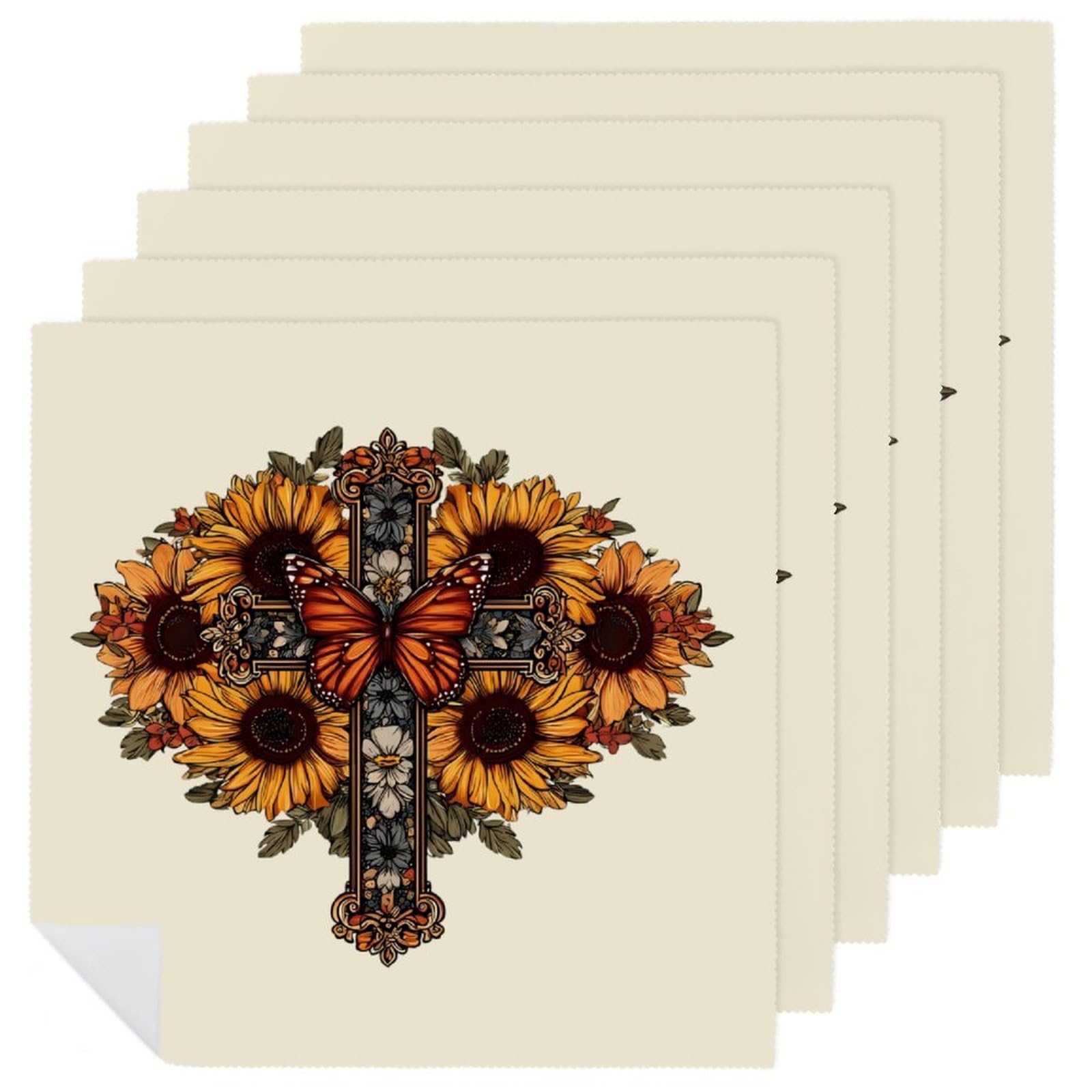 Servilletas de tela reutilizables de girasoles para dar vida a tus comidas de diario y banquetes