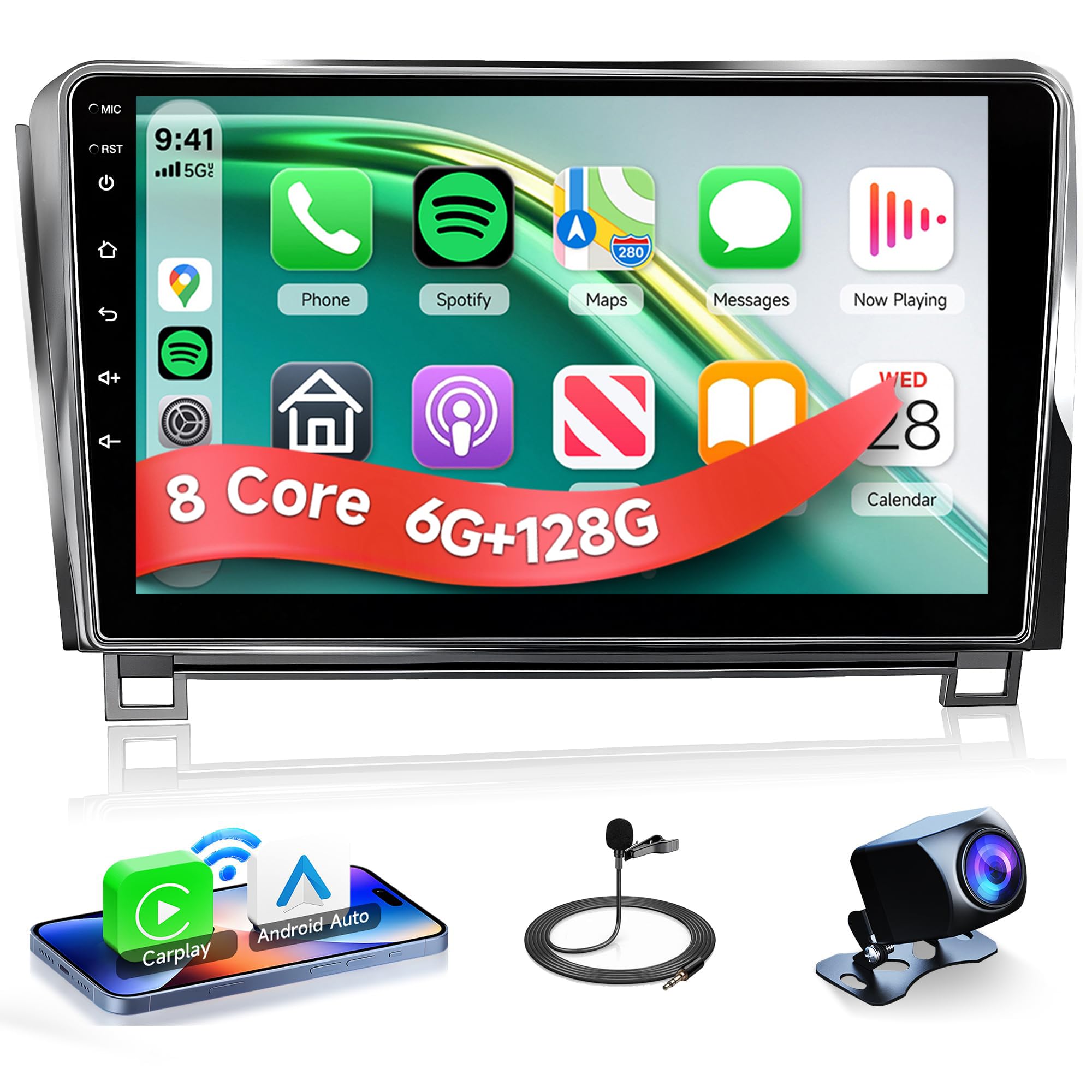 Rimoody Car Stereo Radio for Toyota Tundra 2007-2013 with 8 Core 6G+128G Android 13 Wireless Carplay DSP-36 9'' Touchscreen GPS WiFi Bluetooth FM/RDS Mirror Link 59-UI Themes Backup Camera-image-10