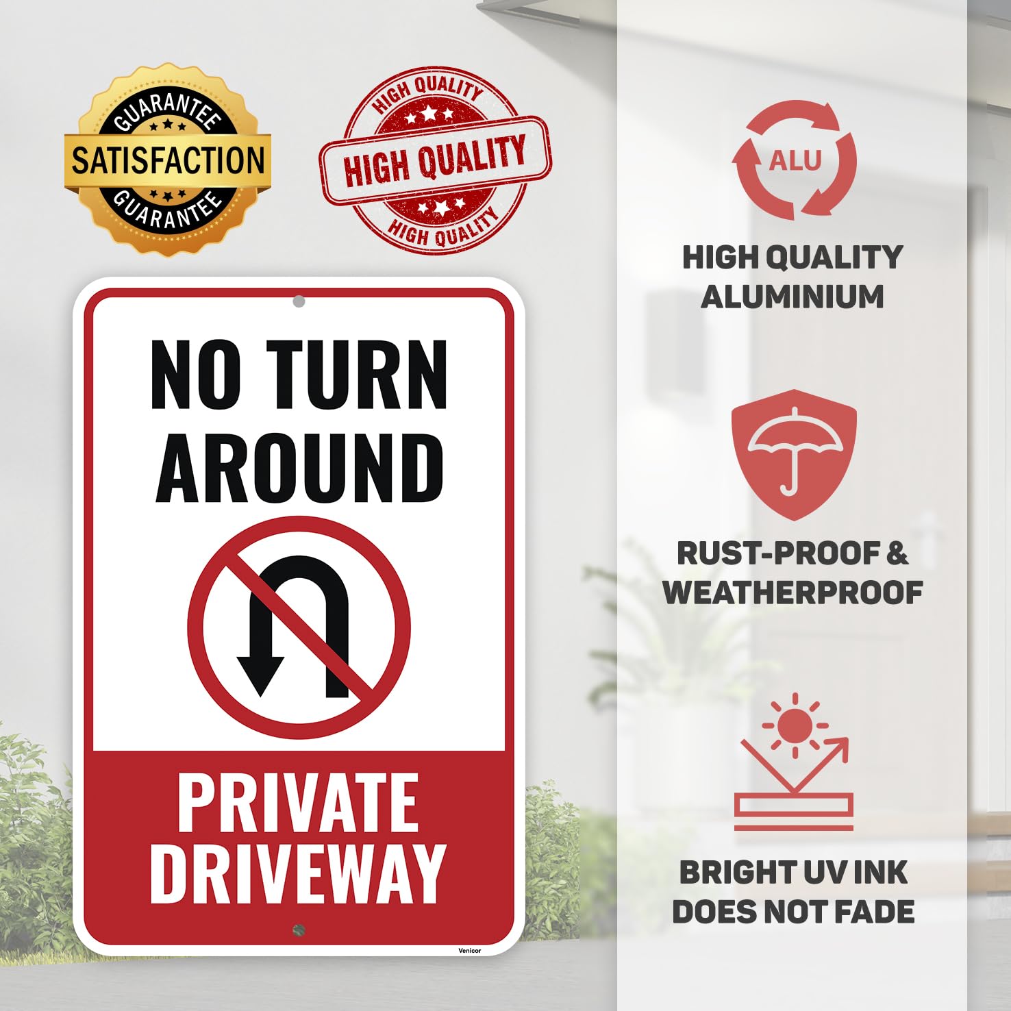 Amazon.com: 1PC No Turn Around Driveway Sign, 18 x 12 Inches