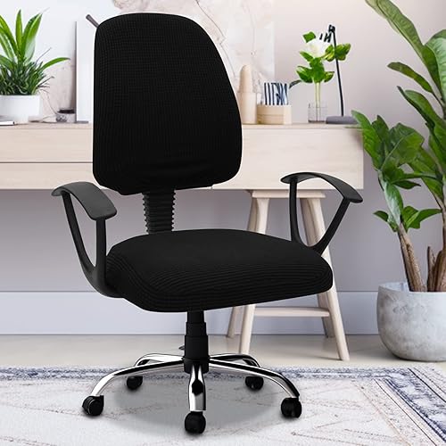 OUWIN - Funda de asiento universal para silla de oficina de computadora, extraíble, giratoria, fundas de cojín antideslizantes para silla de oficina