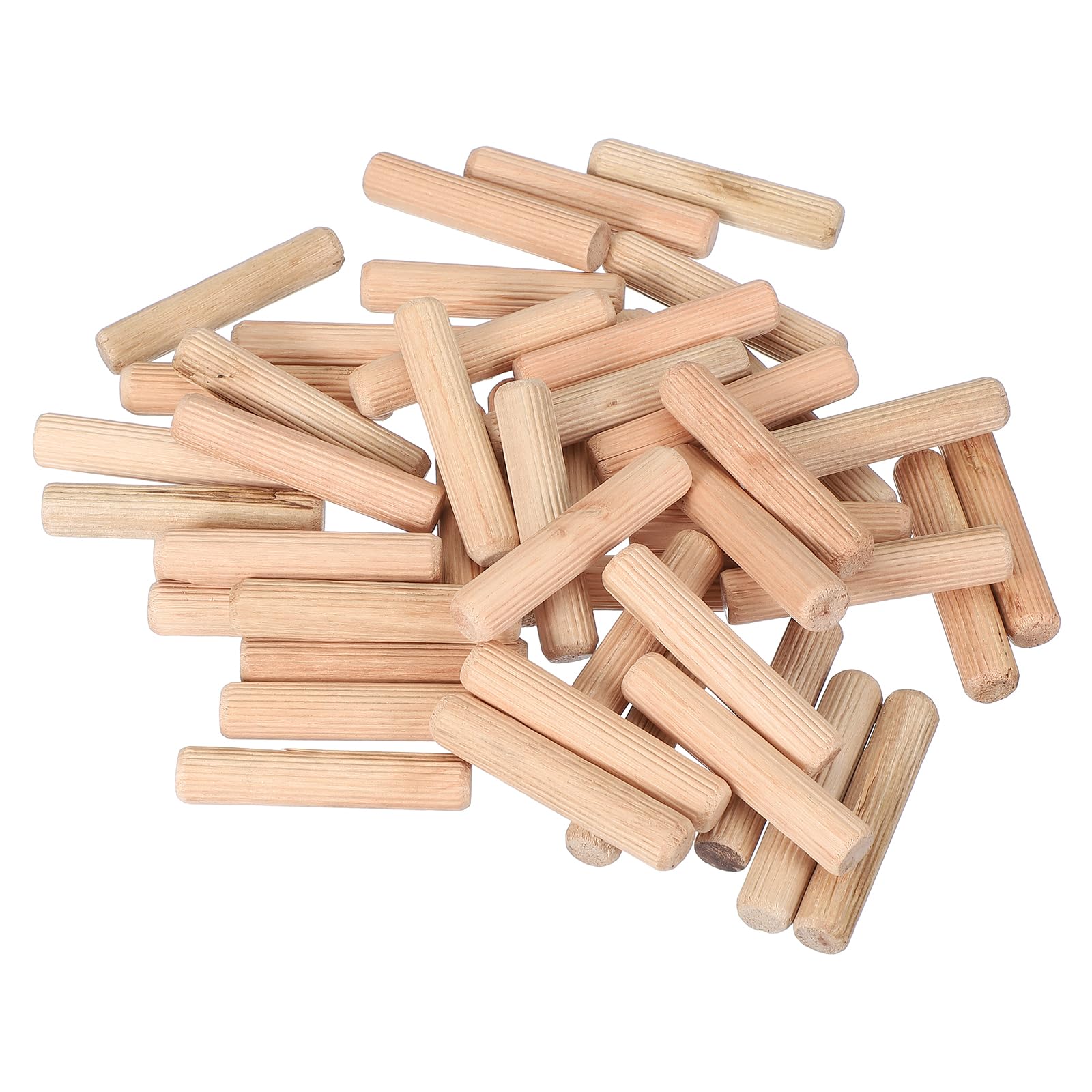 PATIKIL Wooden Dowel Pins 1/2" x 2-3/8" (12mm x 60mm) Straight Dowel Rods Wood Fluted Dowels Rods for Crafts Furniture DIY Hardwood Count 60