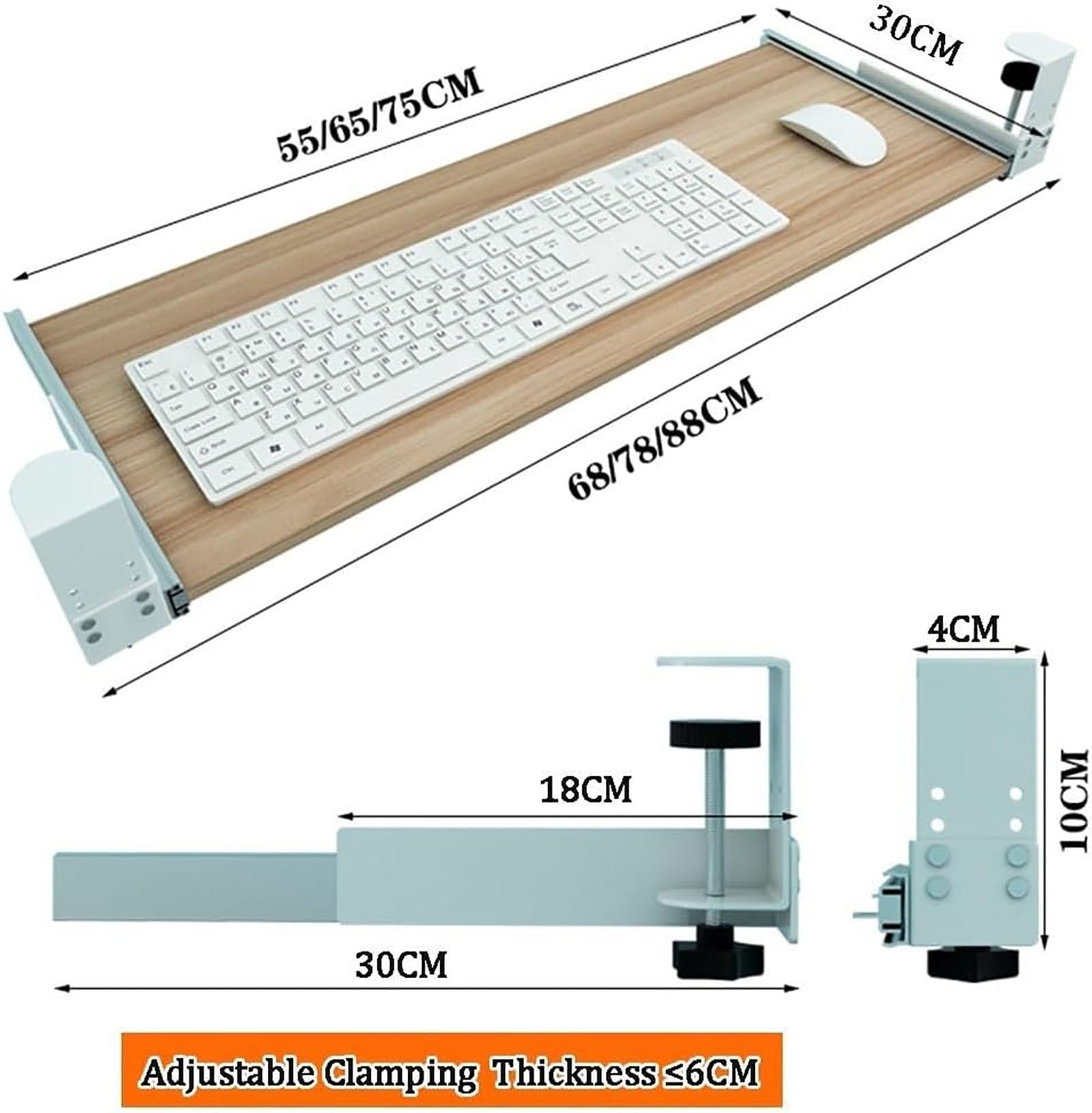 para Teclado Debajo del EscritorioAadjustable para Teclado y Ratón de Ordenador ómica Deslizante para Ratón y Teclado Extensor de Escritorio de Ordenador para Estudio en