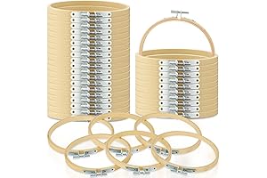Embroidery Hoop Bulk: 60-Pack of 5-Inch Bamboo Cross Stitch Hoops for Seamless Embroidery