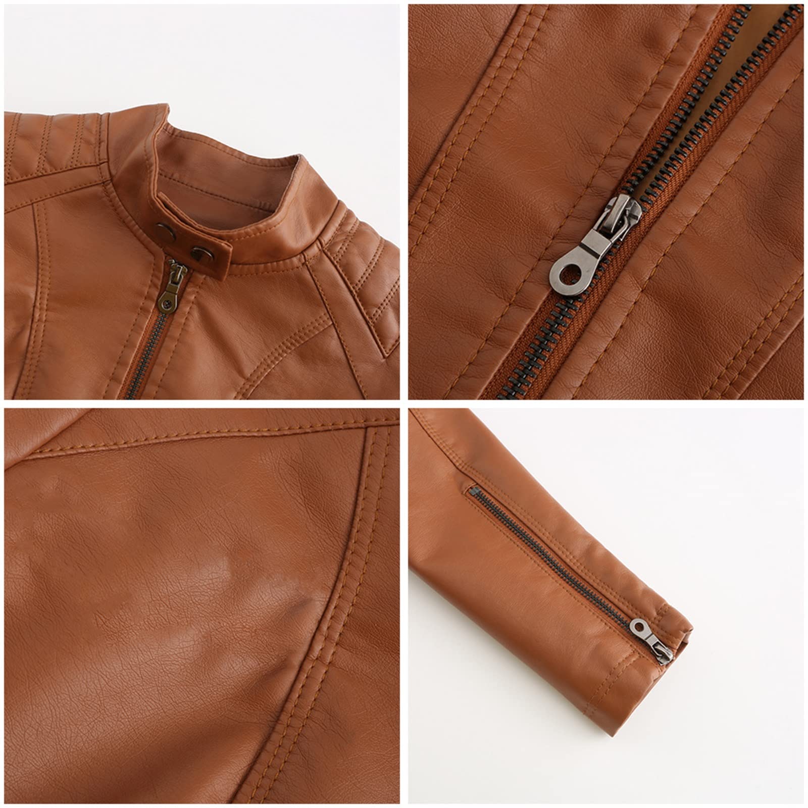 G*a様 short length double-zip blouson 42 Amazon.com: BIAJIAZHUA Casual Womens Leather Jacket, Slim