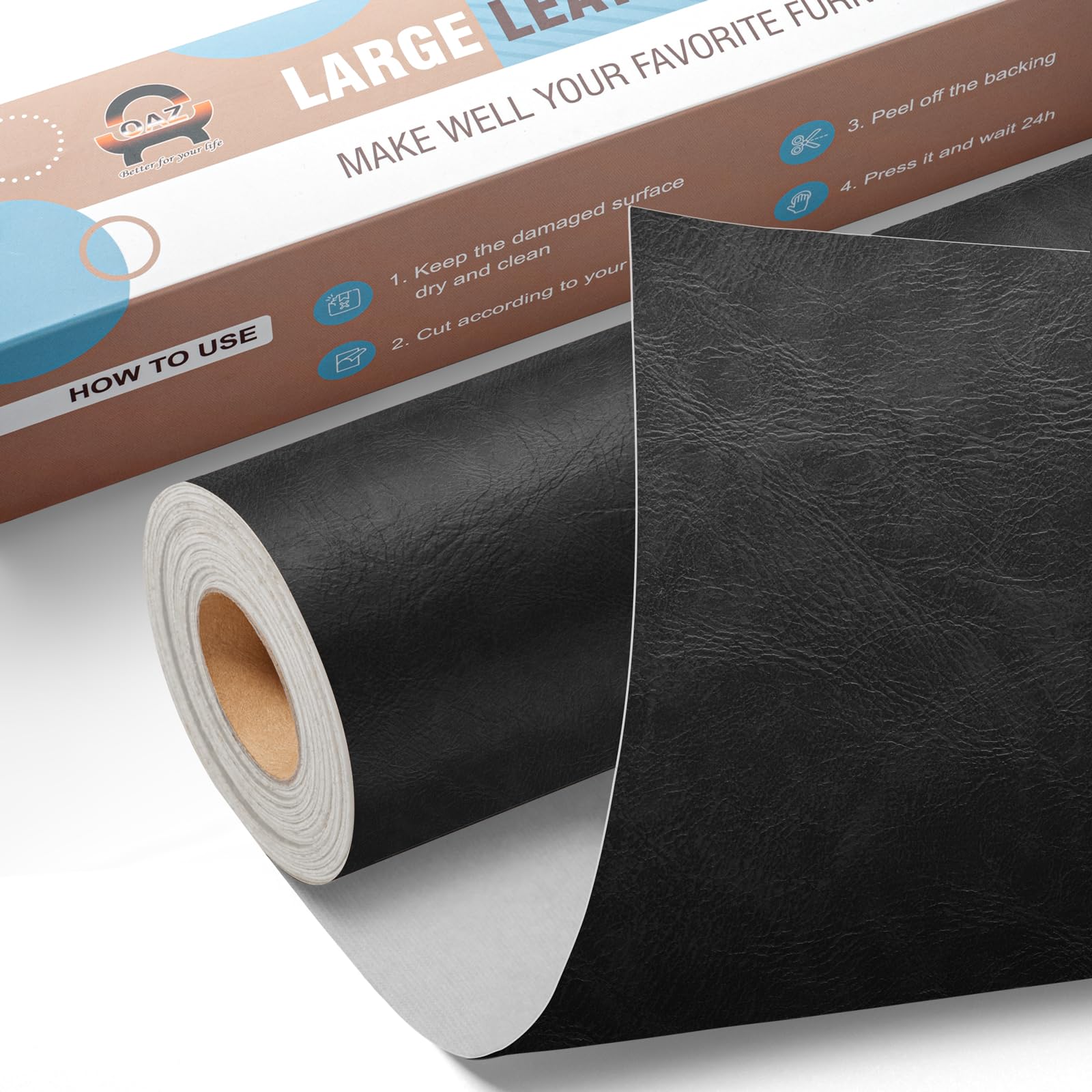 Leder Reparatur Set, OAZ Kunstleder Selbstklebend, Kunstleder Reparaturset Leder Reparatur Patch Selbstklebende Lederflicken für Autositze Möbel Sofa Taschen