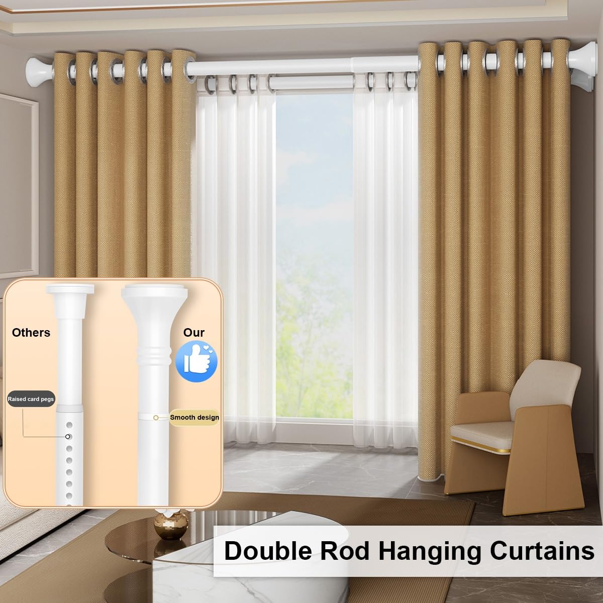 Duschstange Ausziehbar 40-500cm - Ohne Bohren, Verstellbar, Grün