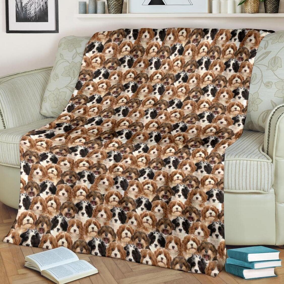 Cavapoo Full Face Blanket, Ultra Soft Blankets, Fall Throw