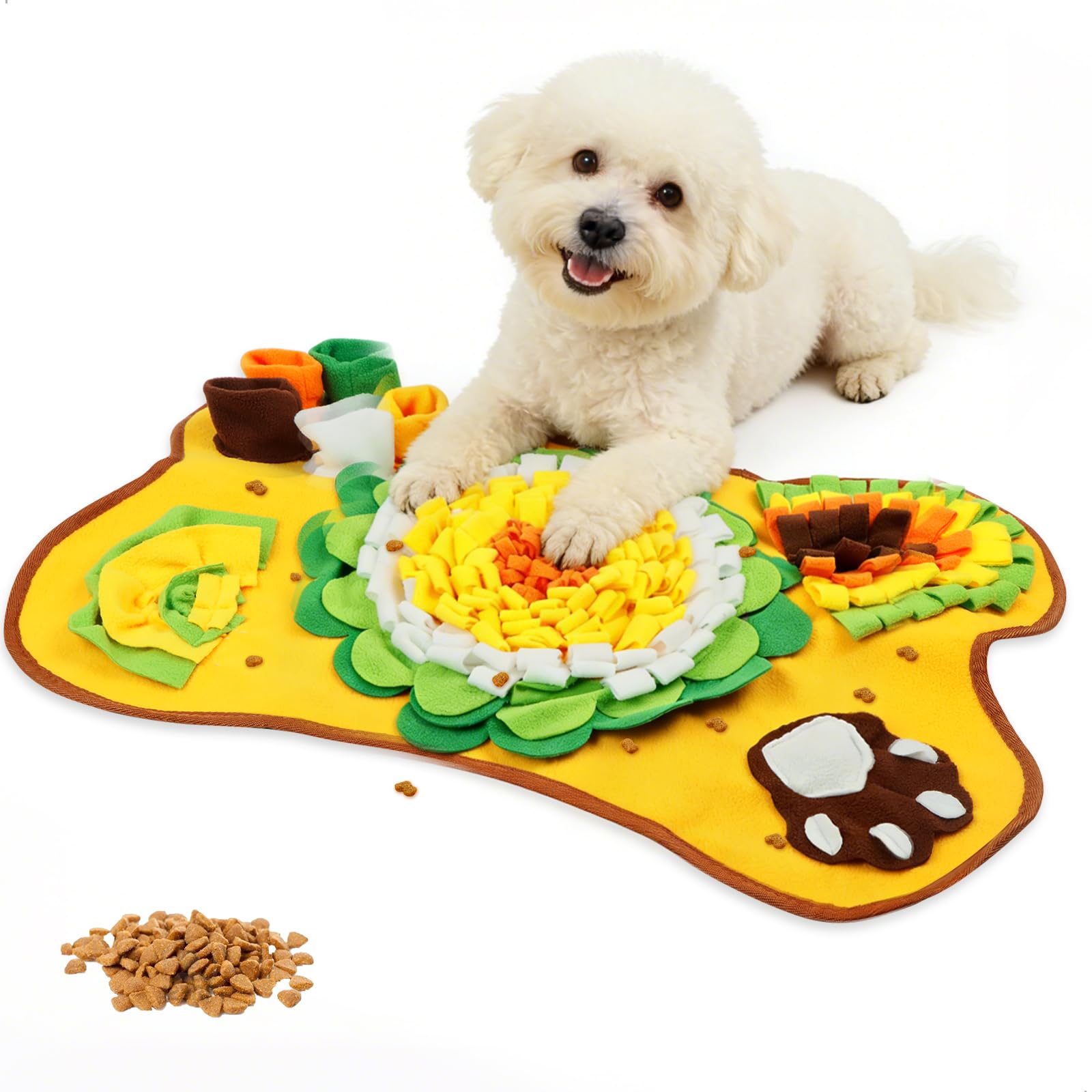 Tappeto Olfattivo Cane en Forma a Osso, Tappetino Olfattivo per Cani Lavabile in Lavatrice, Giochi Interattivi per Cani per Gatti, Adatto a Cani di Piccola/Grande Taglia e Conigli (64*43cm, Arancione)
