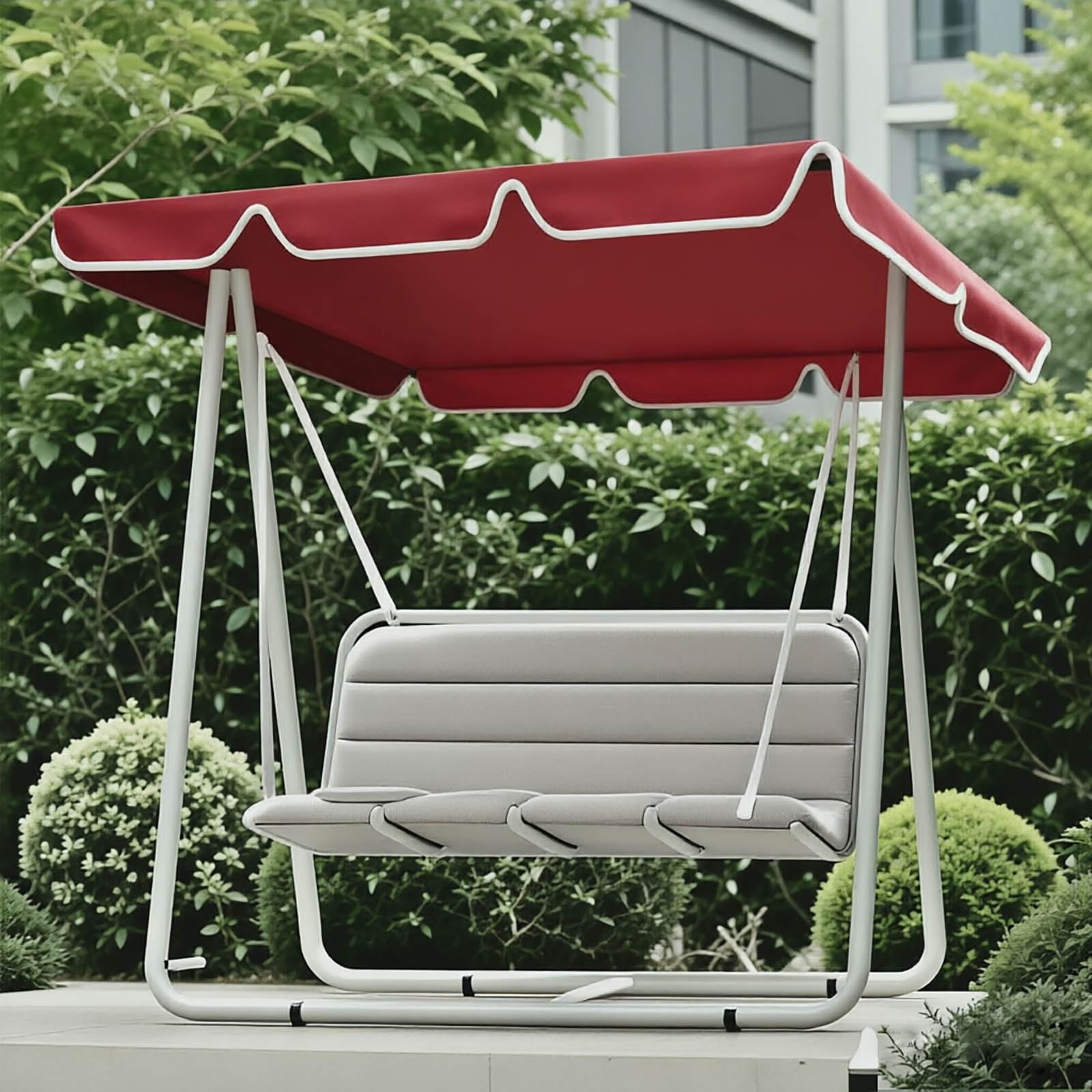 Aenmezen UV Resistant Swing Canopy Windproof Waterproof Oxford Fabric Top Cover, Thicken Rip Resistant Cover, Hammock Top Replacement Canopy(Red,55.9x47.2in)