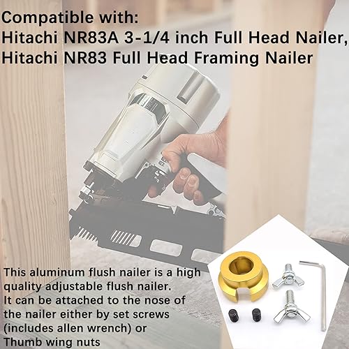 Miniatura 6 de Homhelar FN83A Aftermarket Donut Flush Nailer se adapta a Hitachi NR83ANR83A2NR83A2(S) FR350A FN83A