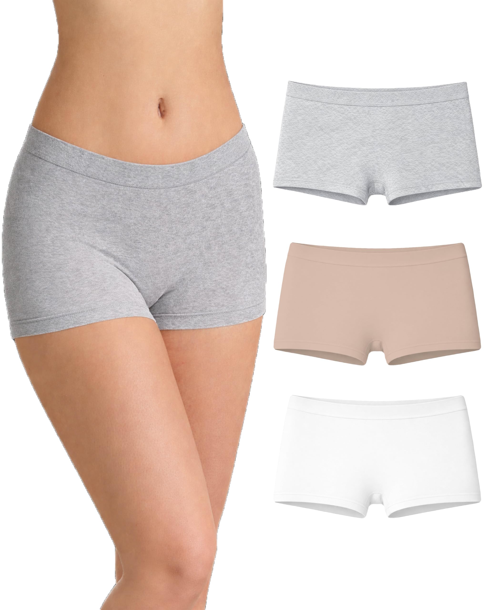 Risalti Underwear Women Boxer Bamboo 3 pcs - Seamless Knickers For Women, Knickers For Women Multipack, Womens Underwear, Ladies Boxers, Womens Clothes, Ladies Knickers - Made in Italy