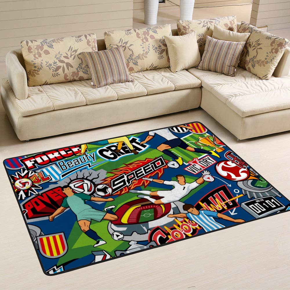 Tapis de football pop-art dans la salle à manger avec le modèle Ruchen