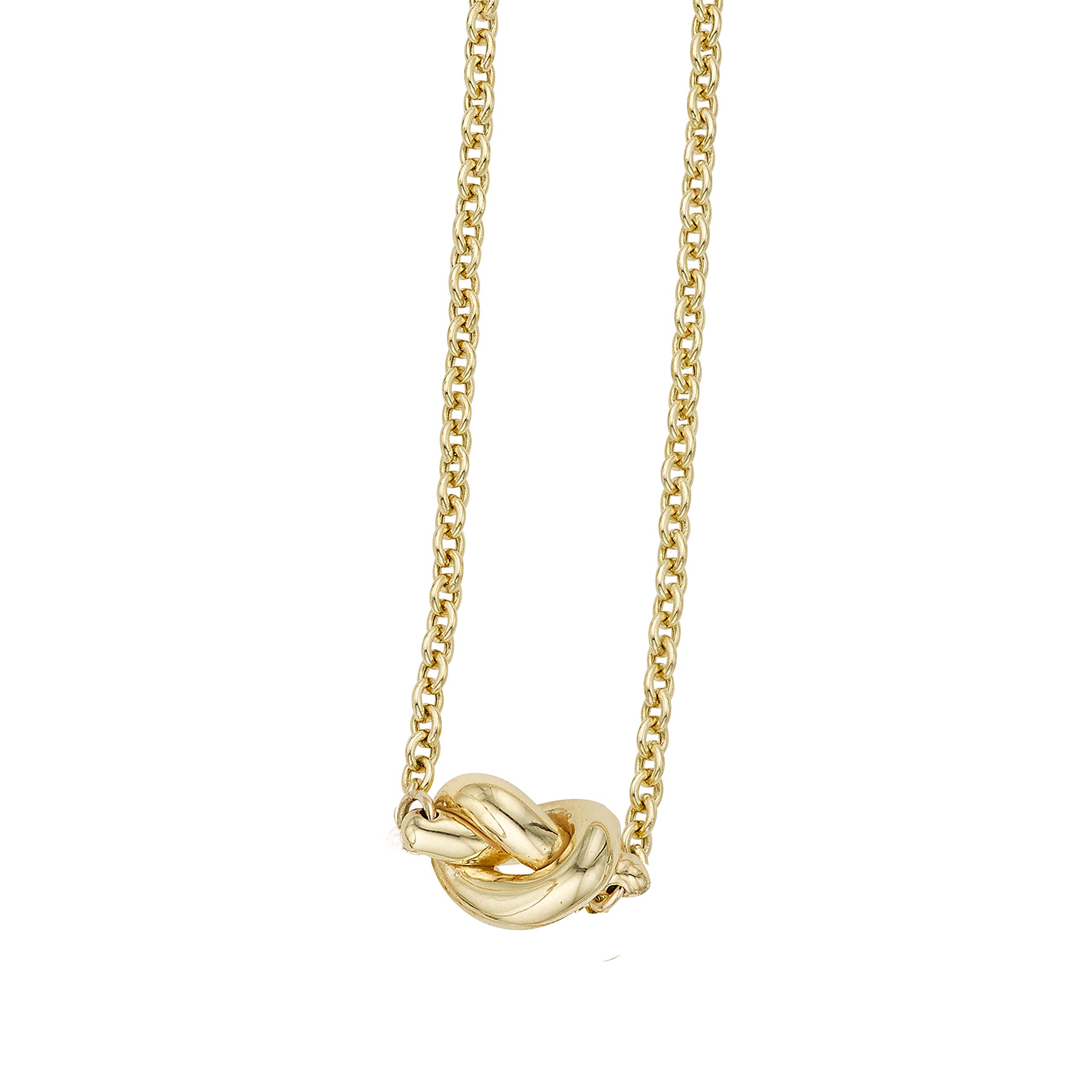 MCS Jewelry 14K Yellow, White OR Rose Gold Love Knot Chain Necklace (Length: 18”)