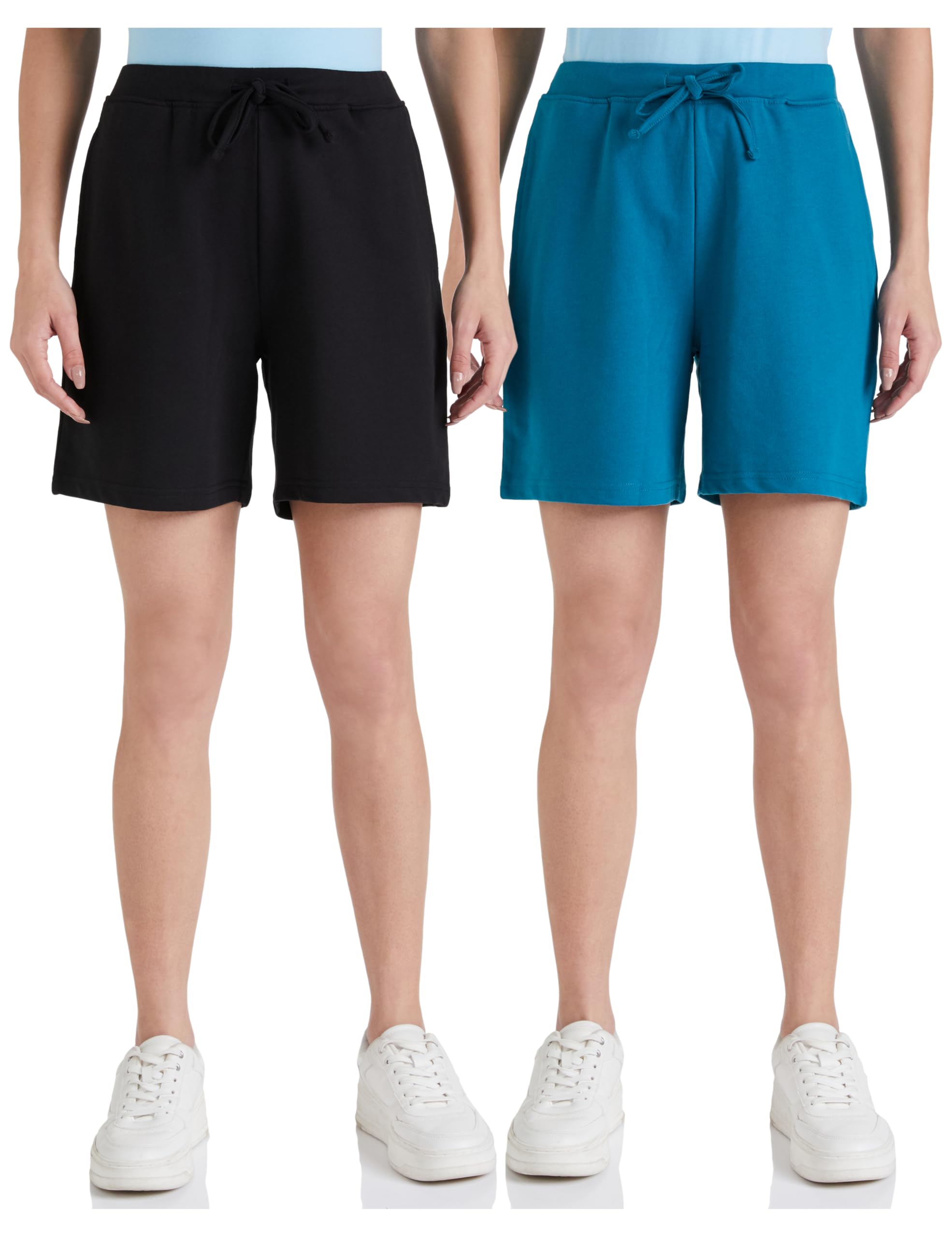 amazon brand - symbol Women's Cotton Blend Regular Fit Lounge Shorts (Available in Plus Sizes)-picture-21