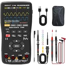 ZOYI 3-in-1 Oscilloscope Multimeter Signal Generator, Dual-Channel 50MHz Bandwidth, 280MSa/s Infinite Persistence, 66000 Counts True RMS, 10MHz Bandwidth Signal Output, Data Hold and V.F.C